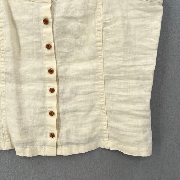EVERLANE The Linen Picnic Top Womens 2 Cream Button Front Spaghetti Strap NEW - Picture 6 of 11